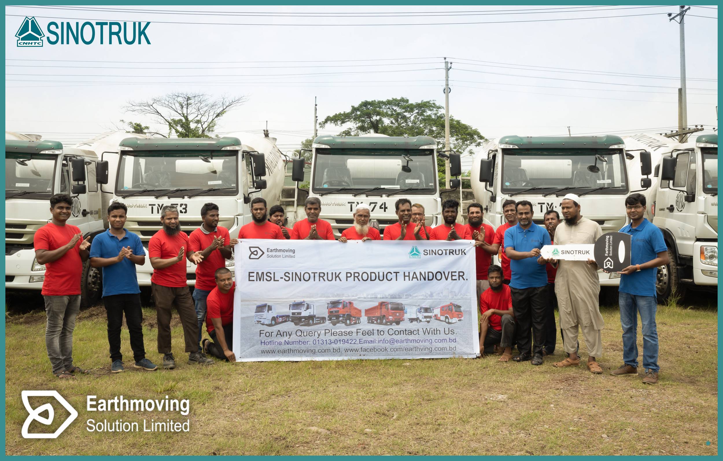 on August 11, 2021 we (EMSL) handed over total 15 units of Transit Mixers to AML Company. These Transit Mixers were SINOTRUK's H5 220 Model. Abdul Monem Ltd.